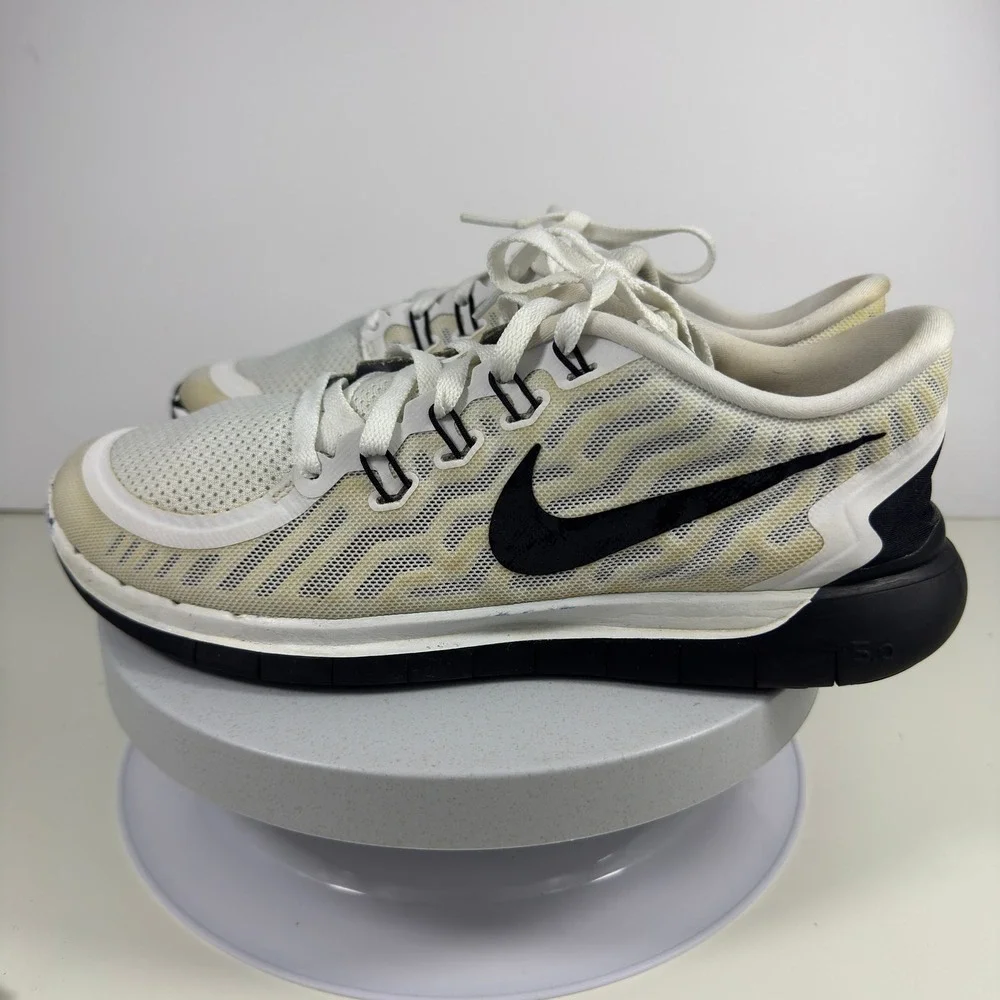 Nike Men Sneakers Free 5.0 Mesh Running Lightweight White‎ Black US 11